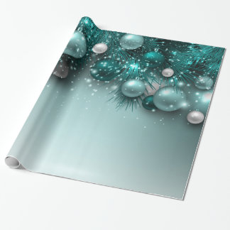 Weihnachtsschmuck - Aquamarin Geschenkpapier
