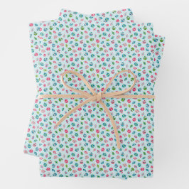 Weihnachtsschmuck auf Aqua Retro Inspiriert Geschenkpapier Set