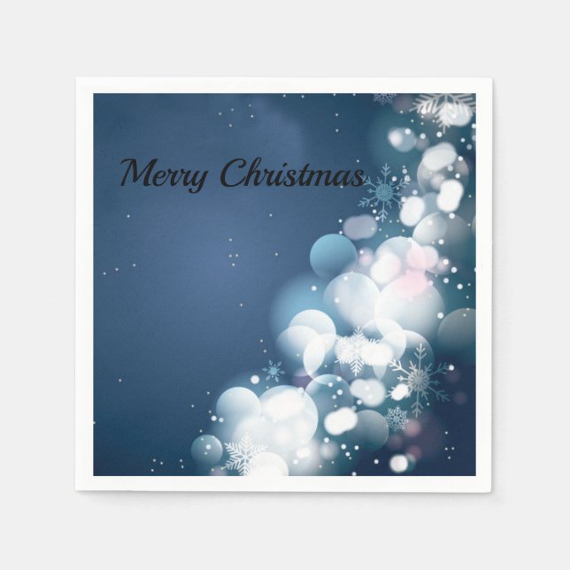 Weihnachtsschmuck auf blauem Hintergrund Serviette (Vorderseite)