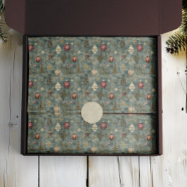 Weihnachtsschmuck auf Blue Seidenpapier