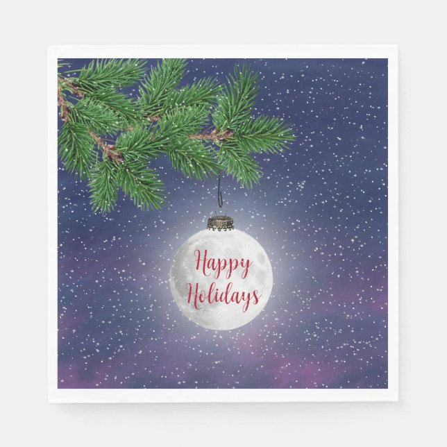 Weihnachtsschmuck auf Pine Serviette (Vorderseite)