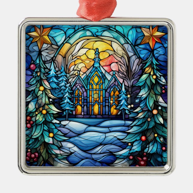 Weihnachtsschmuck aus verkettetem Glas (Vorne)