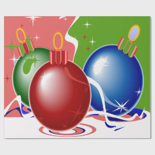 Weihnachtsschmuck & Band - Geschenkpapier