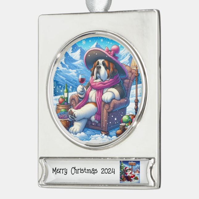 Weihnachtsschmuck Banner-Ornament Silber (Links)