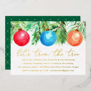 Weihnachtsschmuck Bäume Party Folieneinladung
