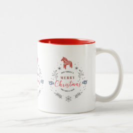 Weihnachtsschmuck, Blattwerk und Tiere Zweifarbige Tasse
