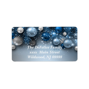 Weihnachtsschmuck - Blues Adressaufkleber