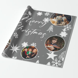 Weihnachtsschmuck Custom Foto Xmas Star Silver Geschenkpapier