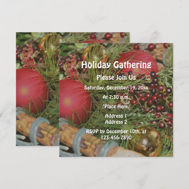 Weihnachtsschmuck Evergreens Holiday Einladung (Vorne/Hinten)