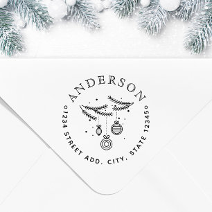 Weihnachtsschmuck Familienname Rundadresse Gummistempel