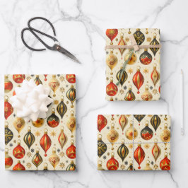 Weihnachtsschmuck Farbiges Gold Design Geschenkpapier Set