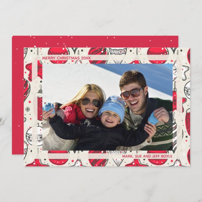 Weihnachtsschmuck Foto Feiertagskarte (Vorne/Hinten)