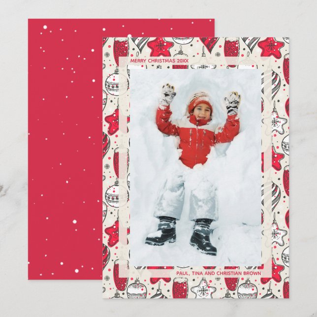 Weihnachtsschmuck Foto Feiertagskarte (Vorne/Hinten)