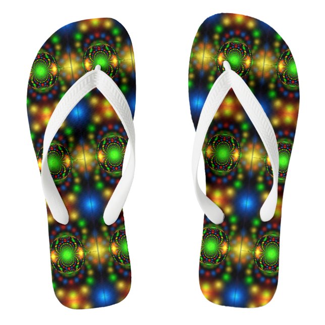 Weihnachtsschmuck-Fraktal Design Flip Flops (Fußbett)