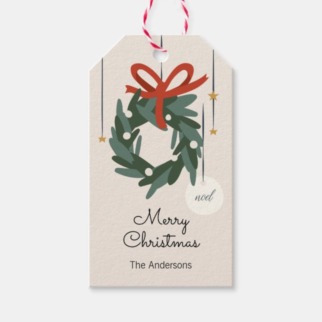 Weihnachtsschmuck Frohe Weihnachtsfeiertage Geschenkanhänger (Vorderseite)