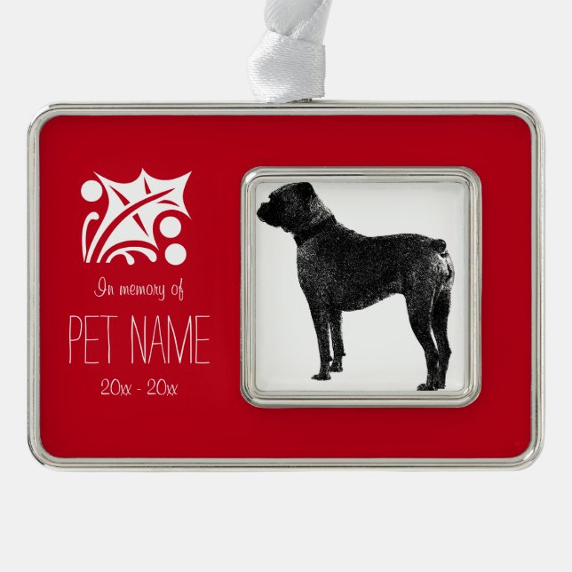 Weihnachtsschmuck für Haustiere Foto Rahmen-Ornament Silber (Vorderseite)