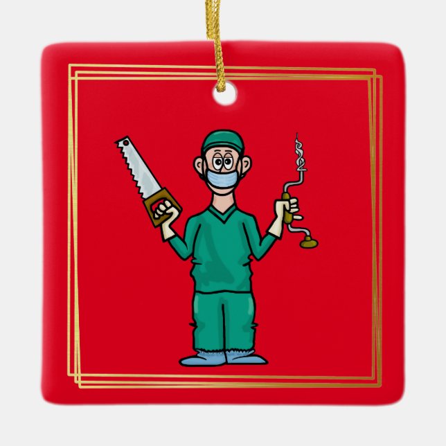 Weihnachtsschmuck für männliche Chirurgen (Vorderseite)