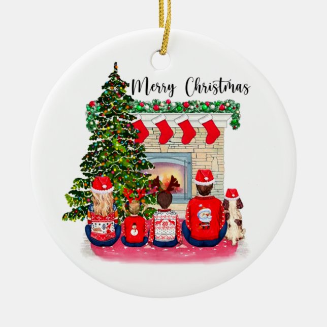 Weihnachtsschmuck für personalisierte Familie 2022 (Vorne)