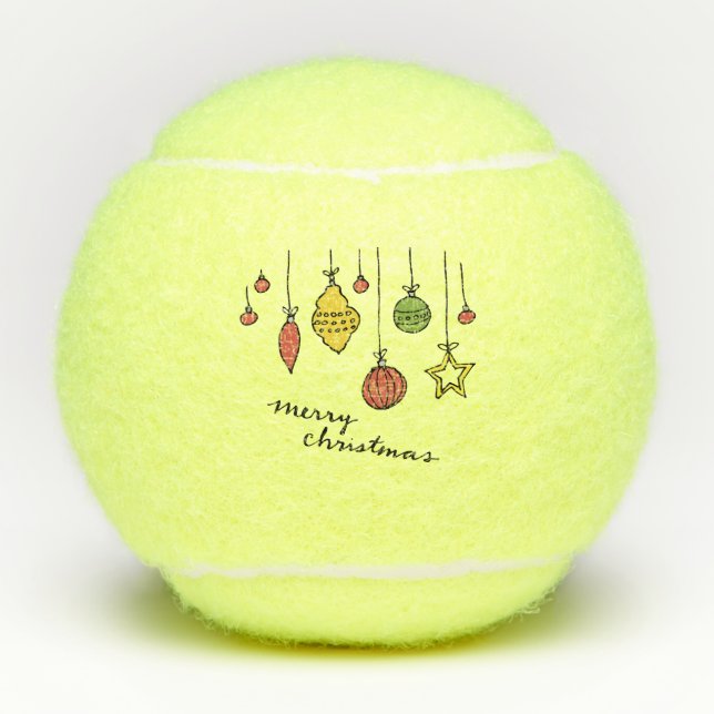 Weihnachtsschmuck für Tennisspieler Tennisbälle (Vorderseite)