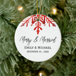 Weihnachtsschmuck-Gastgeschenk Hochzeit Keramik Ornament