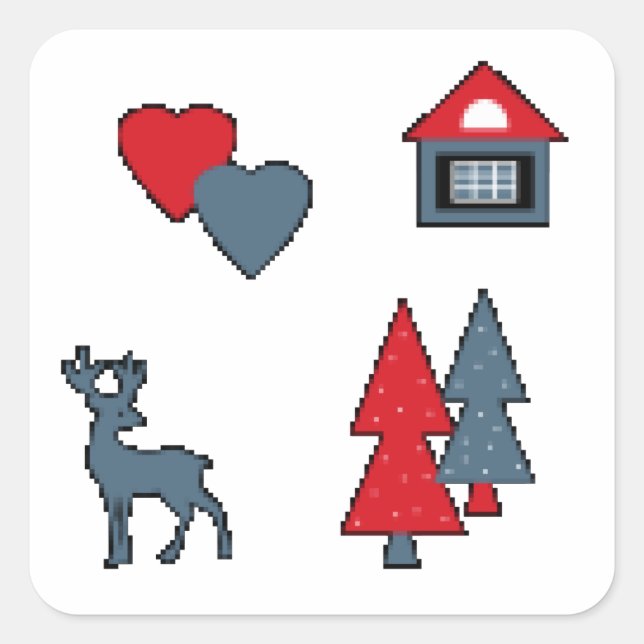 Weihnachtsschmuck , Geschenk , Dekoration , Grün Quadratischer Aufkleber (Vorderseite)