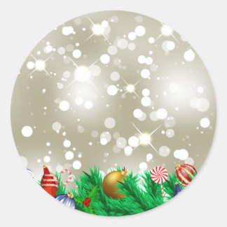 Weihnachtsschmuck Glitzer Runder Aufkleber