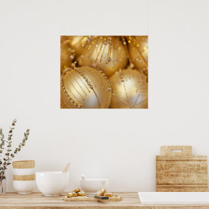 Weihnachtsschmuck, Goldschmuck, Glitzer Poster