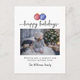 Weihnachtsschmuck Happy Holidays 1 Foto Elegante Feiertagspostkarte