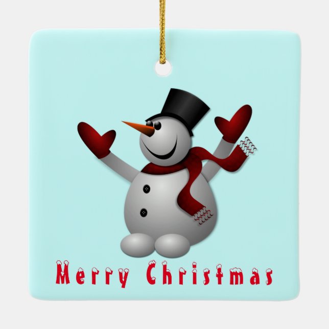 Weihnachtsschmuck Happy Snowman (Rückseite)