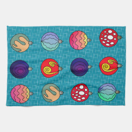 Weihnachtsschmuck helle Farben Funky Designs Geschirrtuch