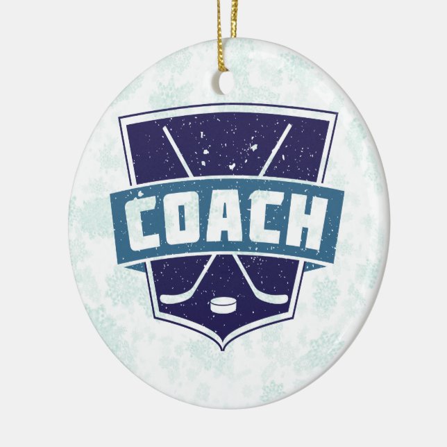 Weihnachtsschmuck, Hockeytrainer Keramikornament (Links)