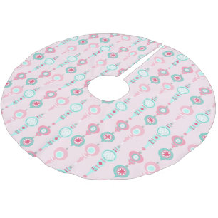 Weihnachtsschmuck Hübsch Pink Holiday Polyester Weihnachtsbaumdecke