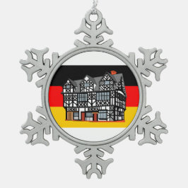 Weihnachtsschmuck im Deutschen Flaggenhaus Schneeflocken Zinn-Ornament