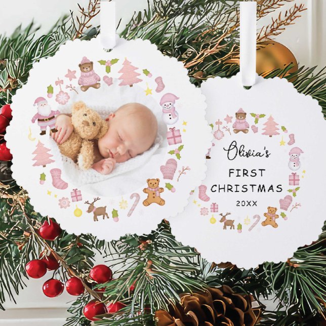 Weihnachtsschmuck im Foto des Festes Ornament Karte (Von Creator hochgeladen)