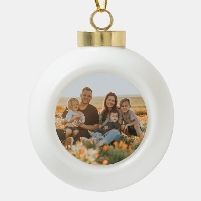 Weihnachtsschmuck im Foto Keramik Kugel-Ornament (Vorderseite)