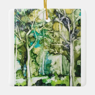 Weihnachtsschmuck-"Im Wald verloren" Keramikornament