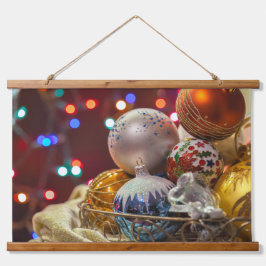 Weihnachtsschmuck in Basket Wandteppich Mit Holzrahmen