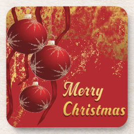 Weihnachtsschmuck in Luxusrot und Gold Getränkeuntersetzer