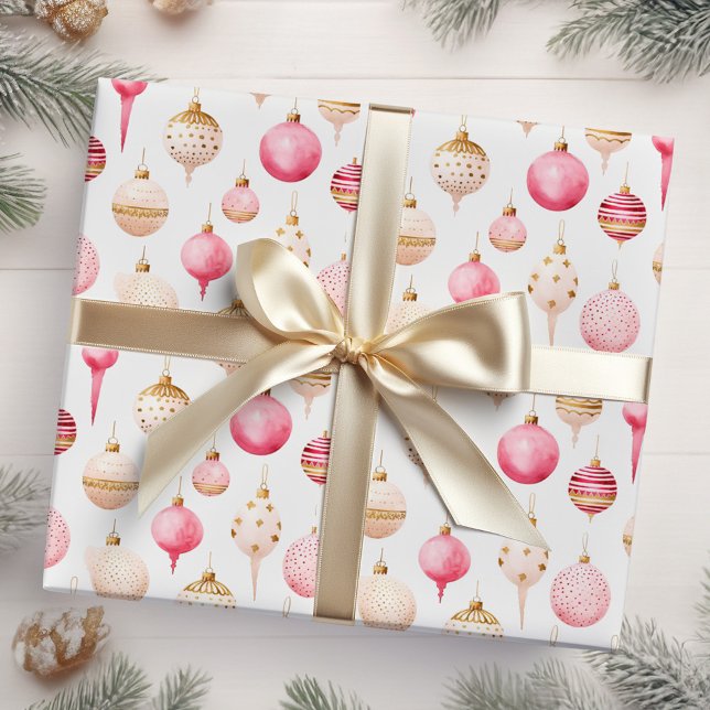 Weihnachtsschmuck in Rosa und Gold Geschenkpapier (Von Creator hochgeladen)