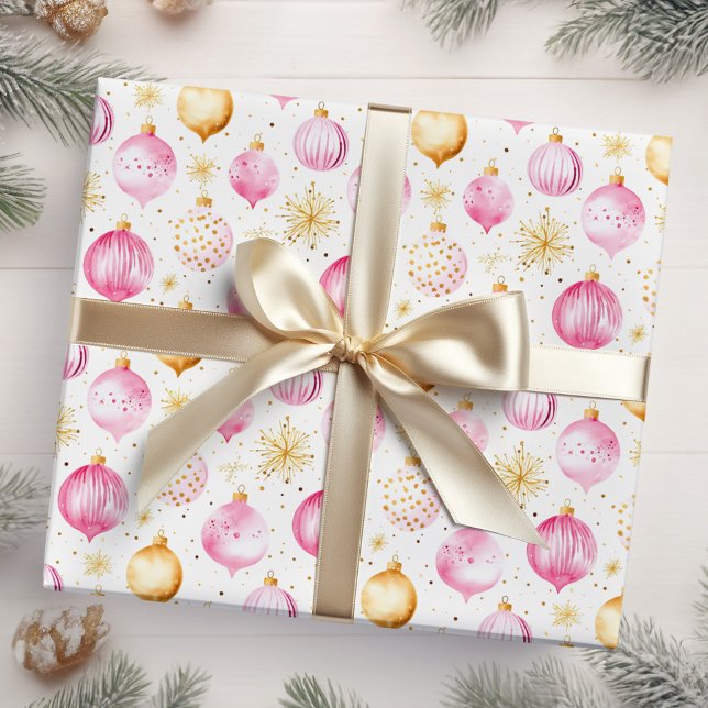 Weihnachtsschmuck in Rosa und Gold Geschenkpapier (Von Creator hochgeladen)