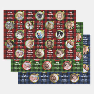 Weihnachtsschmuck Karierte Textsammlung Geschenkpapier Set