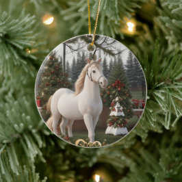 Weihnachtsschmuck Keramik Kastanienpferd