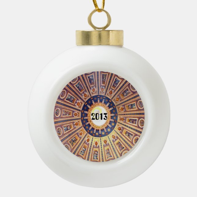 Weihnachtsschmuck Keramik Kugel-Ornament (Vorderseite)