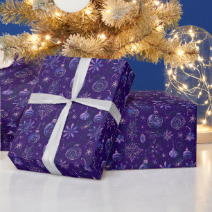 Weihnachtsschmuck Lichter Blumenbeete Lila Weihnac Geschenkpapier