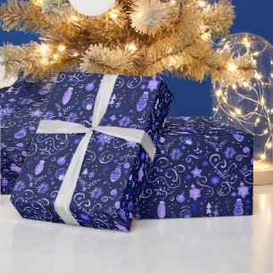 Weihnachtsschmuck Lichter Blumenbeete Lila Weihnac Geschenkpapier