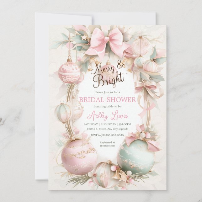 Weihnachtsschmuck, Luxus-Ornamente Bridal Einladung (Vorderseite)
