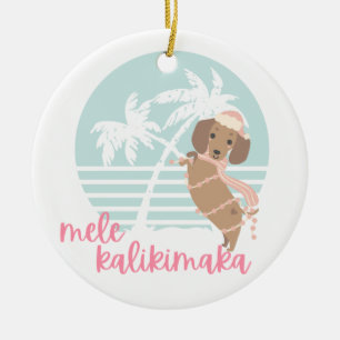 Weihnachtsschmuck Mele Kalikimaka Dackel Hund