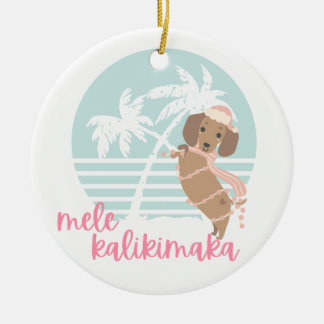 Weihnachtsschmuck Mele Kalikimaka Dackel Hund