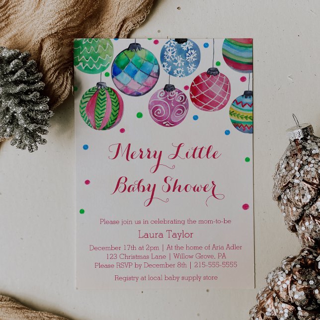 Weihnachtsschmuck Merry Little Baby Shower Einladung (Von Creator hochgeladen)