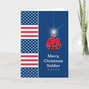Weihnachtsschmuck - Militärsoldat - USA Feiertagskarte
